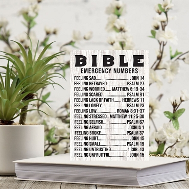 Bible Emergency Numbers Inspirational Scripture Sign - Multiple Sizes